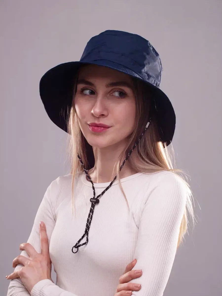 The Foldaway - Packable Wide Brim Sun Hat, Navy (Extended Fit 60-65cm)