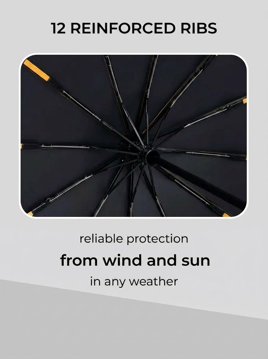 The Bastion - Yellow Compact UPF50+ Automatic Windproof Travel Umbrella