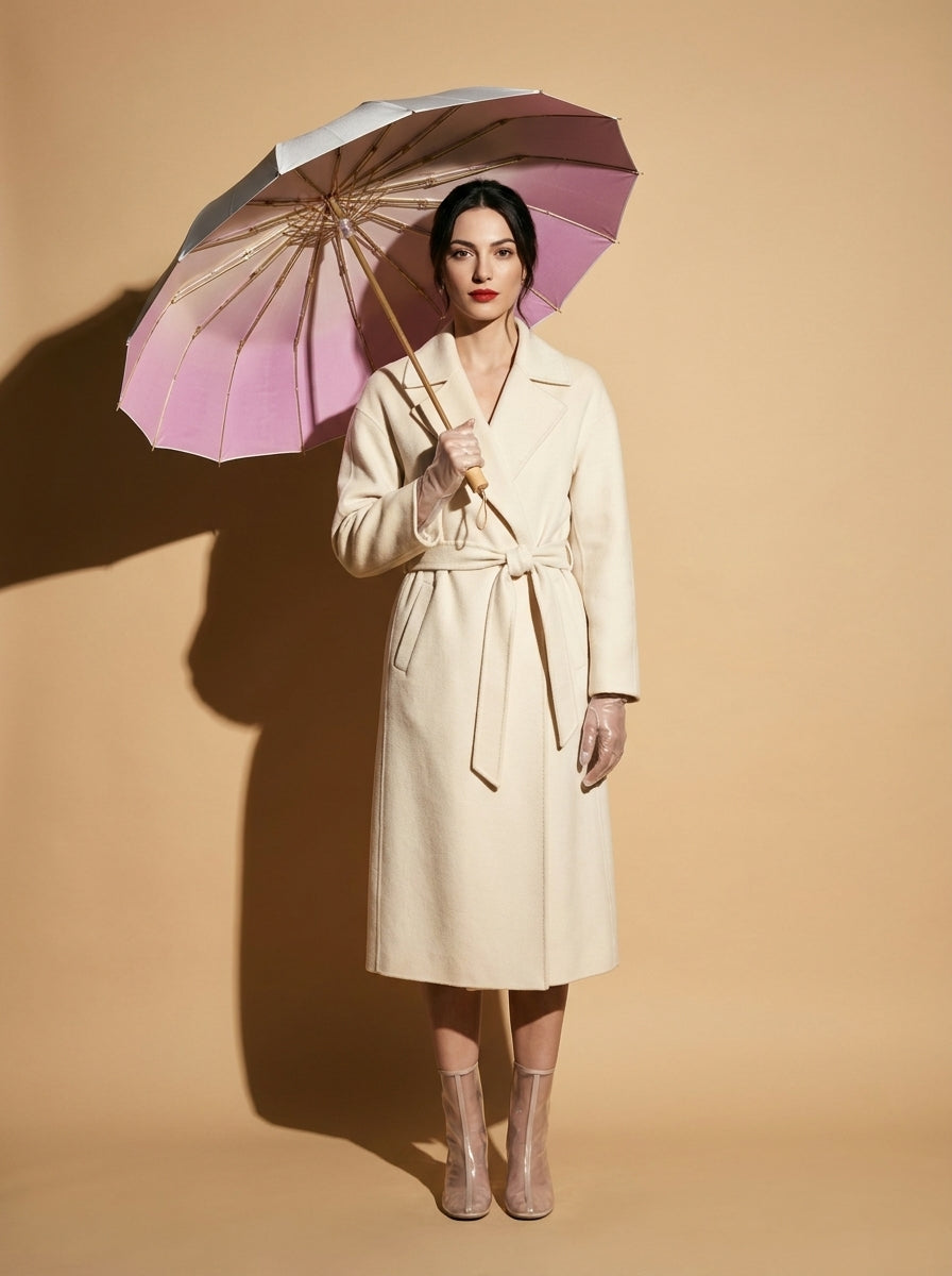 The Prism - Gradient Pink Tri-Fold Umbrella | 16-Rib Compact Sun & Rain Shield