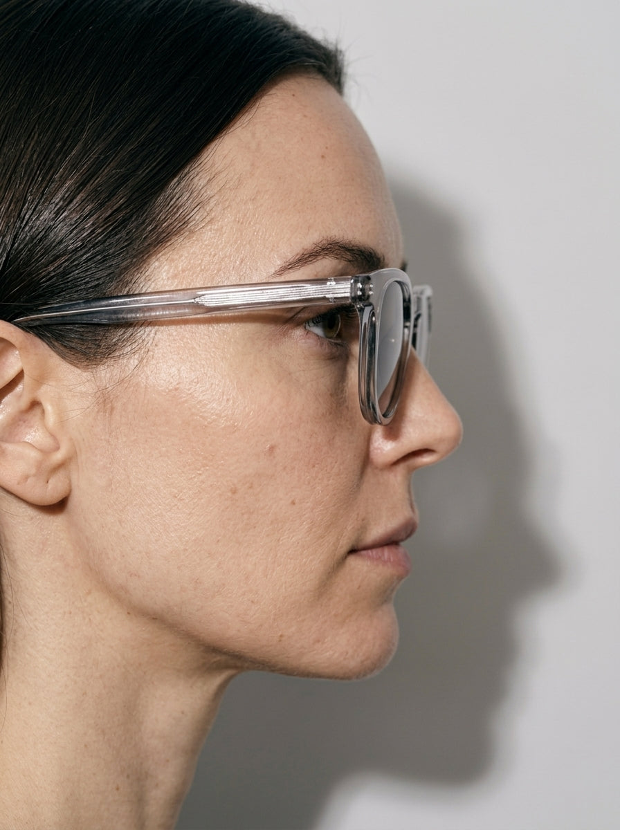 The Archivist Polarized  Transparent Gray | Retro Square Sunglasses | UV400 TAC Polarized Lenses