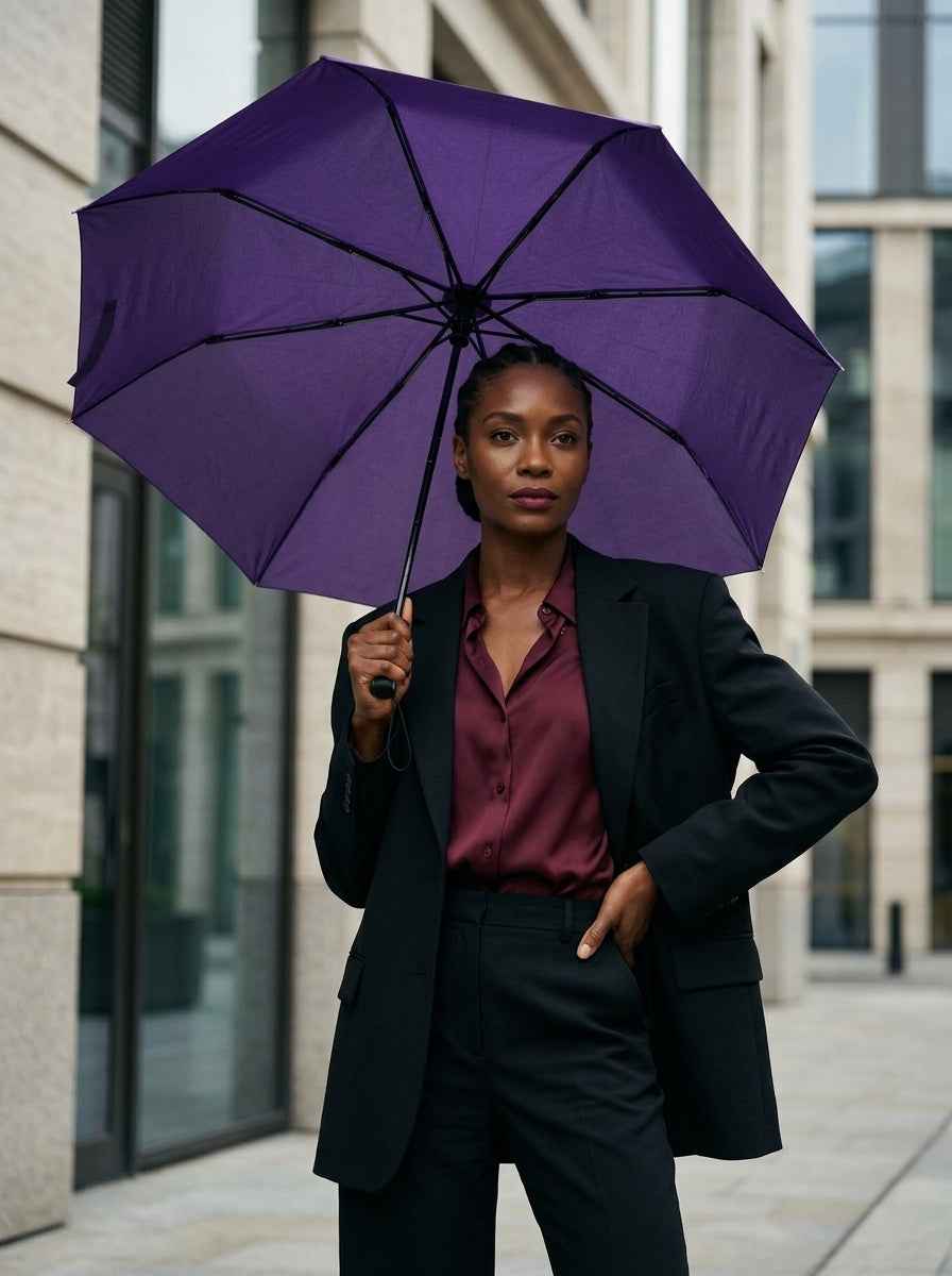 The Keep - Purple | 10-Rib Automatic Compact Travel Umbrella