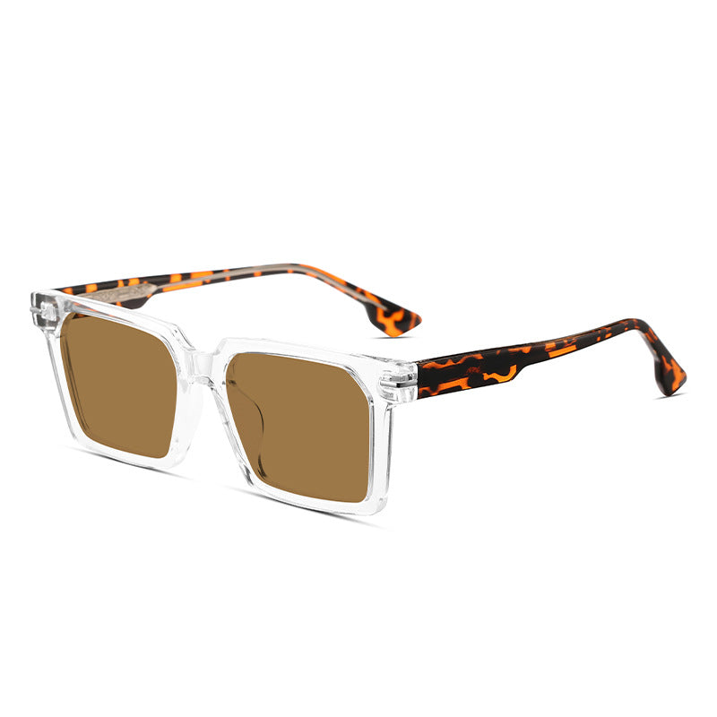 The Facade | Polarized Crystal | Square Sunglasses | UV400 TAC Polarized Tea Lenses