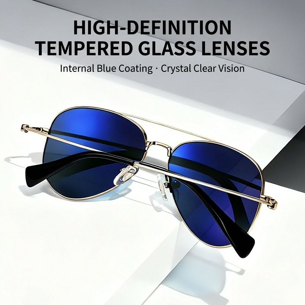 56mm Titanium Non-Polarized Sunglasses for Urban Professionals - UV400 - Marie Kiro