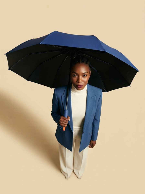 The Bastion - Blue Compact UPF50+ Automatic Windproof Travel Umbrella