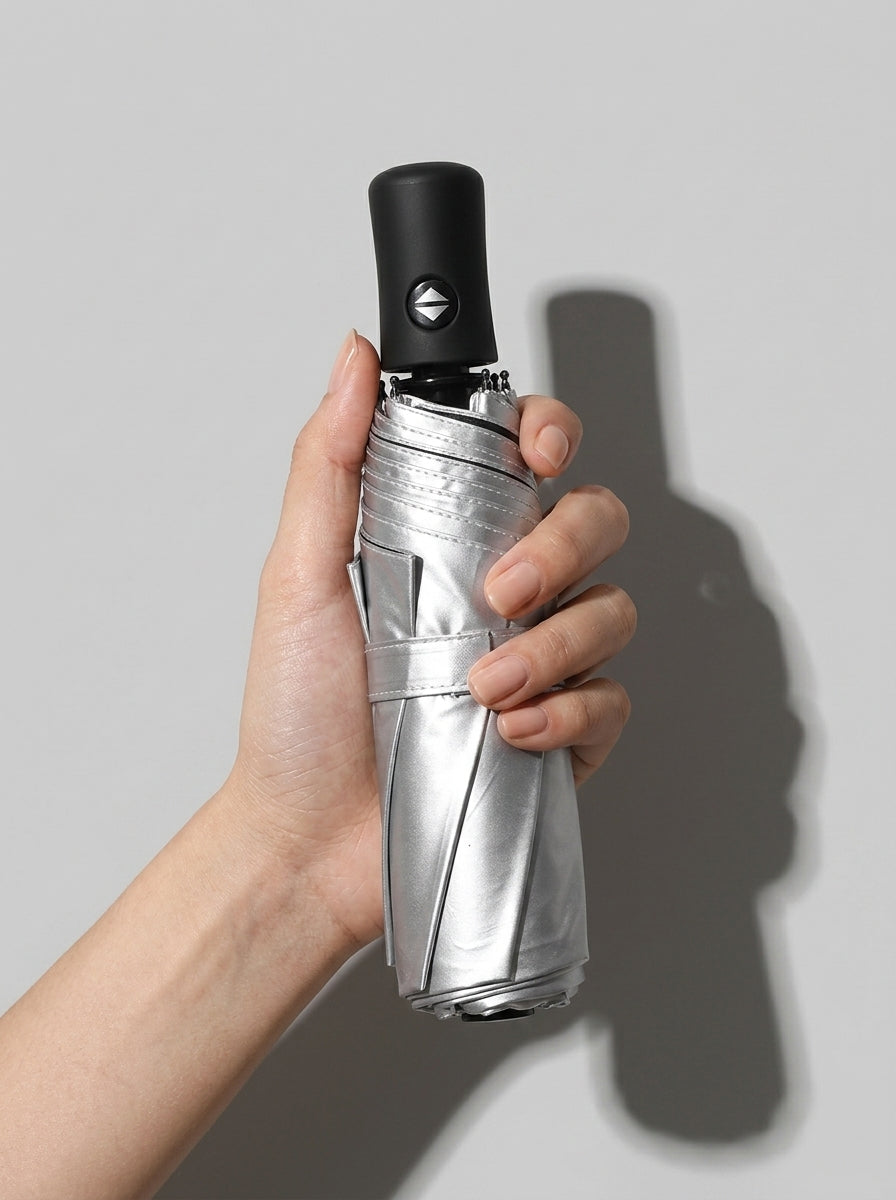 The Canopy - Sky Light Blue | Automatic Titanium Silver UV Umbrella UPF50+ Compact Tri-Fold