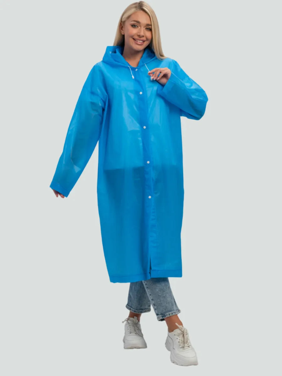 The Backup Plan - EVA Hooded Rain Coat, Blue