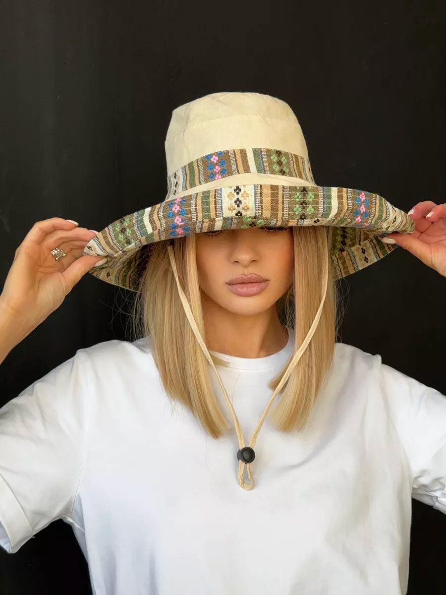 The Flip Side  - Tapestry, Reversible Wide Brim Bucket Hat