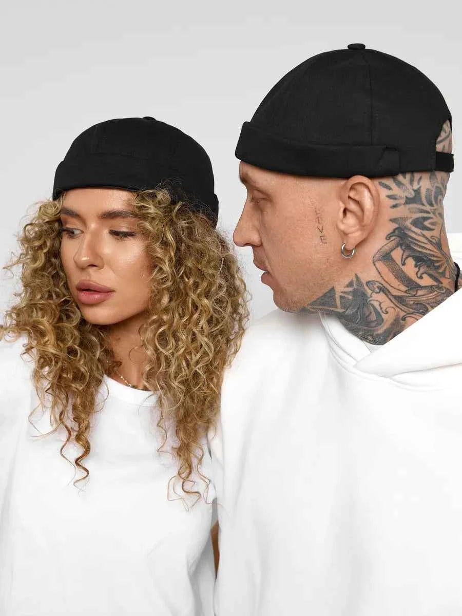 Marie Kiro Vintage Dome Landlord Cap - Cotton Rolled Brim Hat - Windproof Sunshade Unisex All-Season