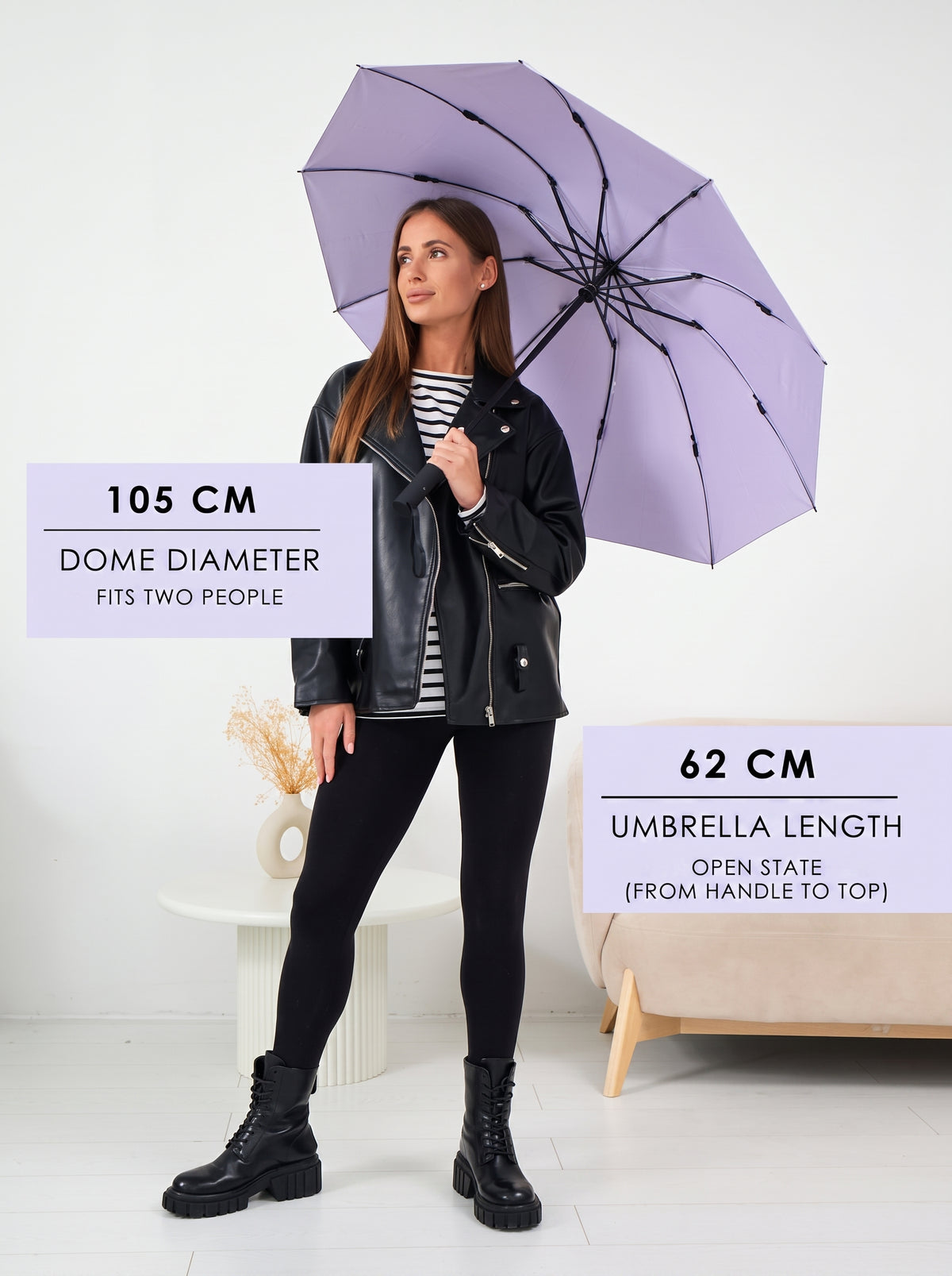 Marie Kiro Canopy Compact UV Umbrella UPF 50+, Iris Purple