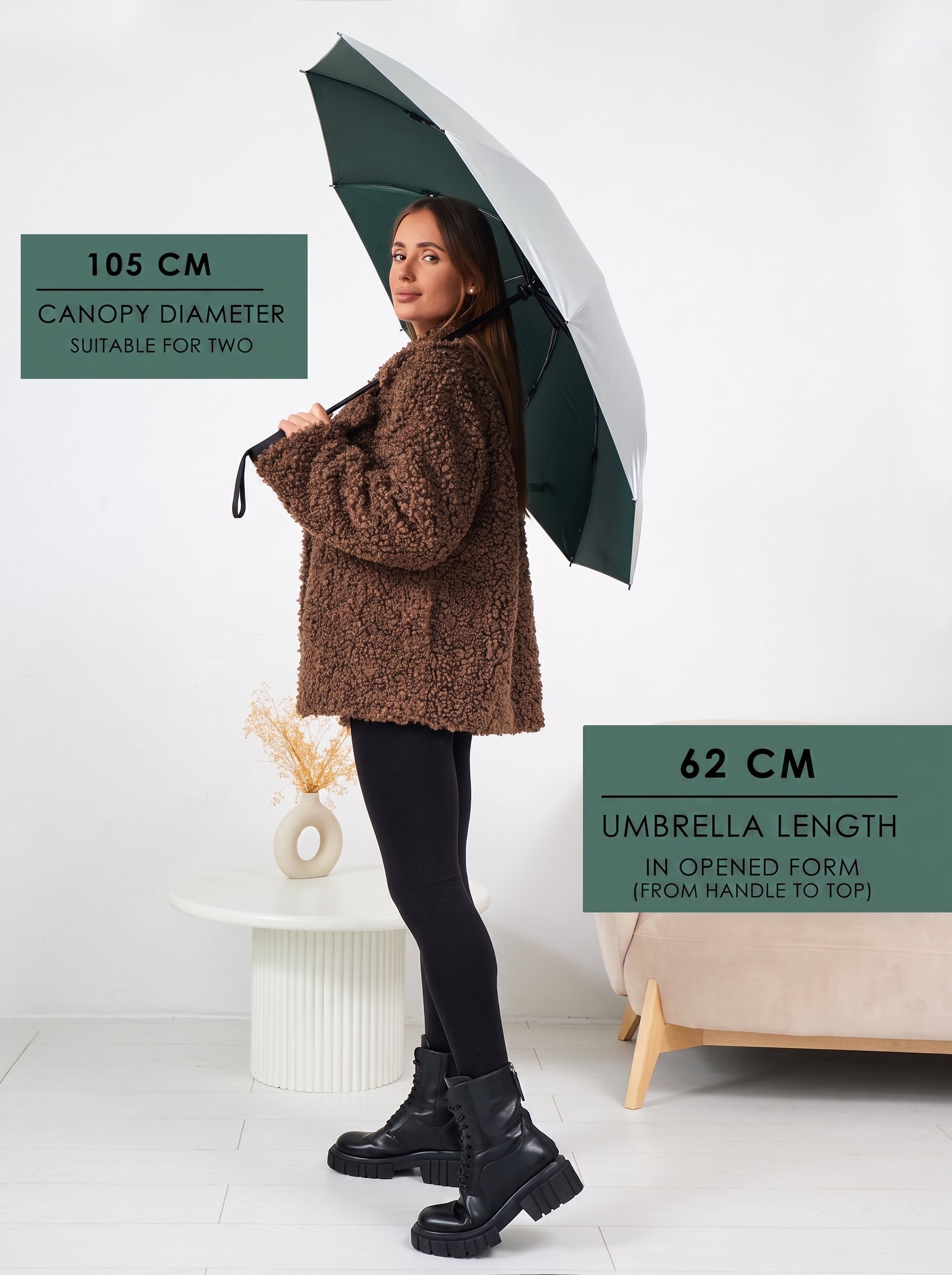 Marie Kiro Canopy Compact UV Umbrella UPF 50+, Moss Green