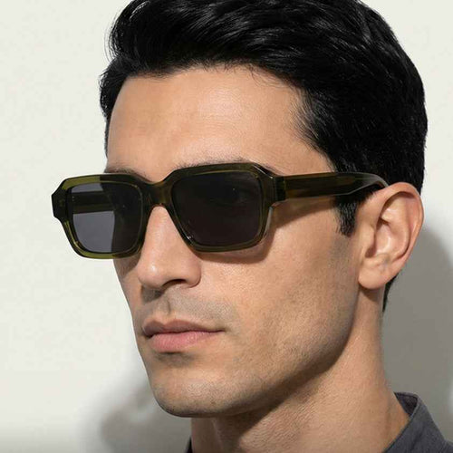 The MK-Monument |  Square Sunglasses - Apex-Clarity HD Polarized - Hand-Finished Oversized Italian Acetate