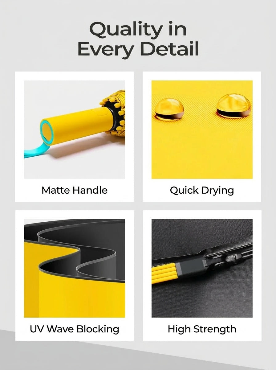 The Bastion - Yellow Compact UPF50+ Automatic Windproof Travel Umbrella