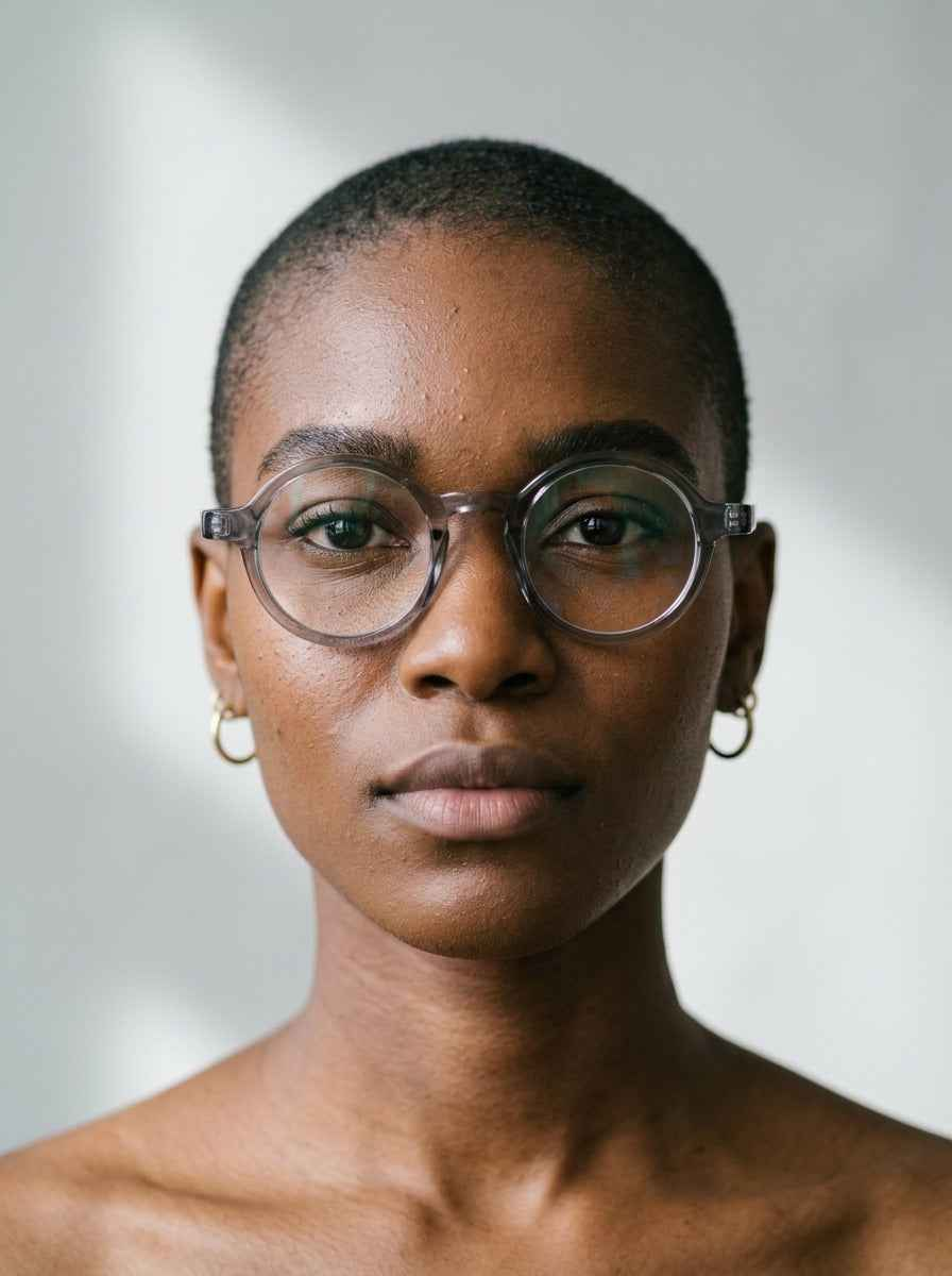 The Index  Transparent Gray | Blue Light Optical Frames | TR90 Round Eyeglasses