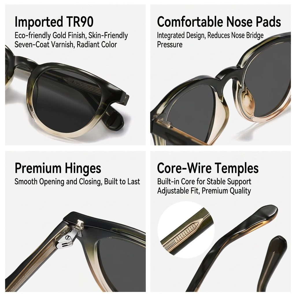 The Archivist Polarized Sienna | Retro Square Sunglasses | UV400 TAC Polarized Brown Lenses