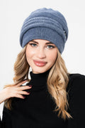 The Cold Open - Wide-Brim Knit Beanie, Blue