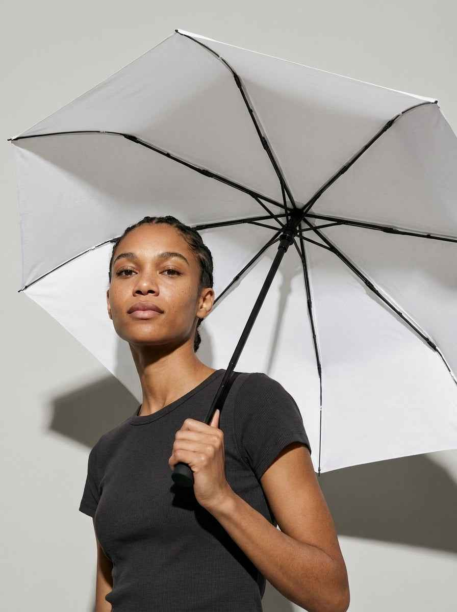 The Canopy - Pearl | Automatic Titanium Silver UV Umbrella UPF50+ Compact Tri-Fold
