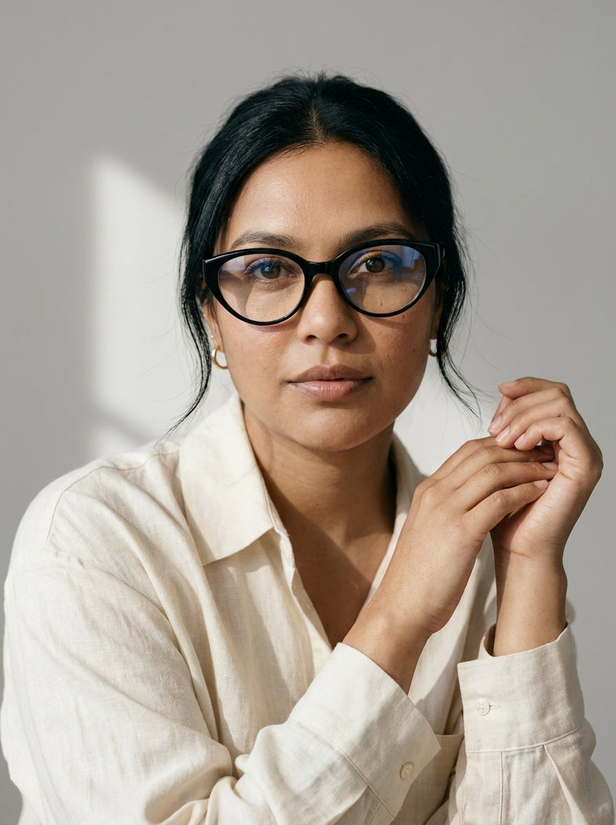 The Alibi | Black, Blue Light Optical Frames | Cat-Eye Glasses | TR90 Frame
