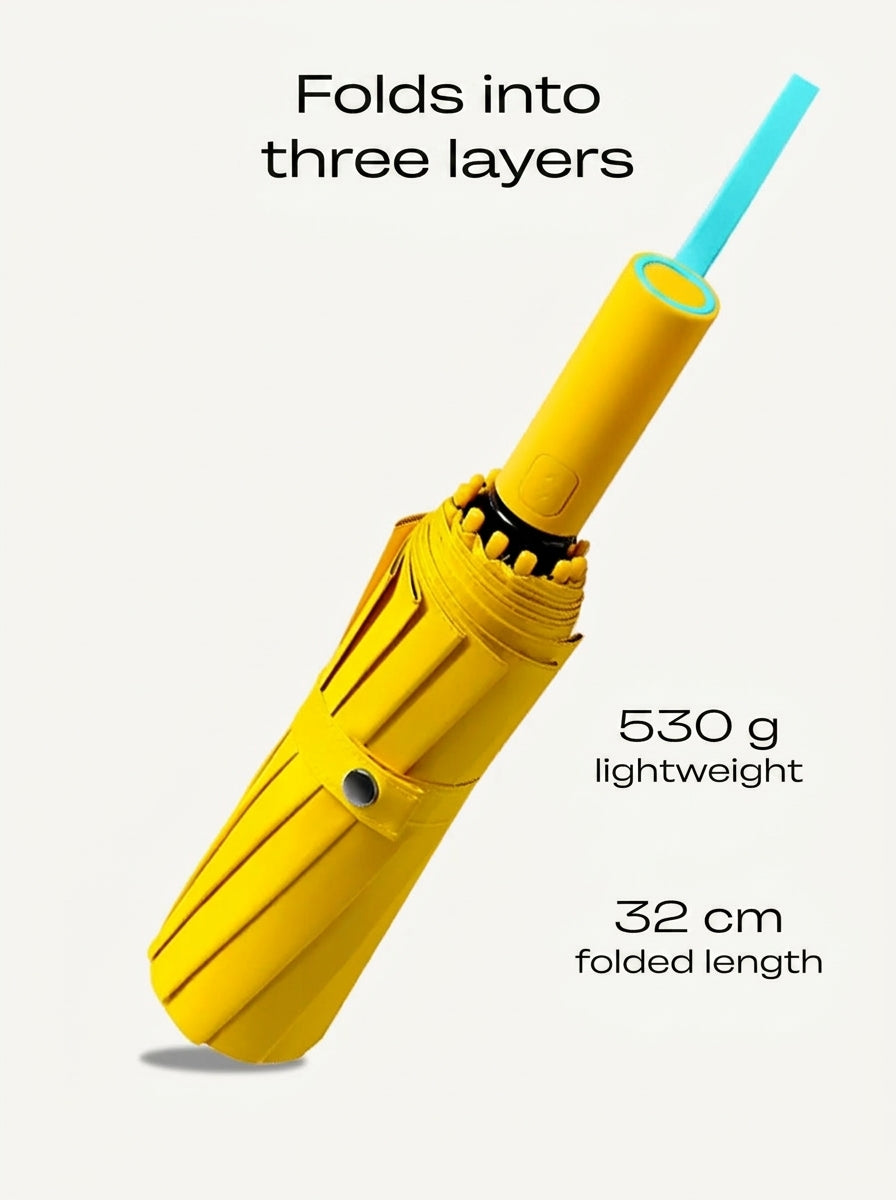 The Bastion - Yellow Compact UPF50+ Automatic Windproof Travel Umbrella