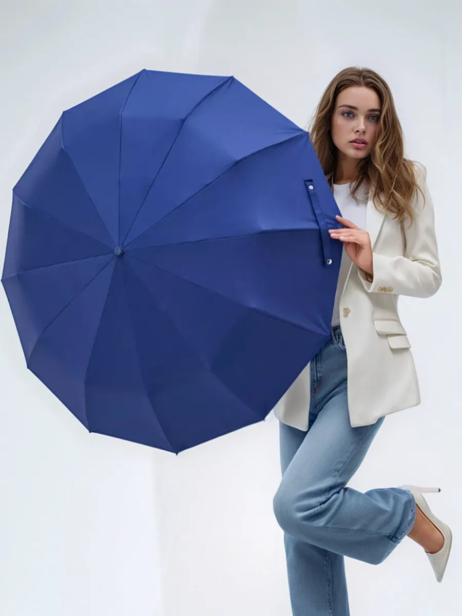 Marie Kiro Bastion 12-rib windproof umbrella UPF 50+ in Blue, view 2