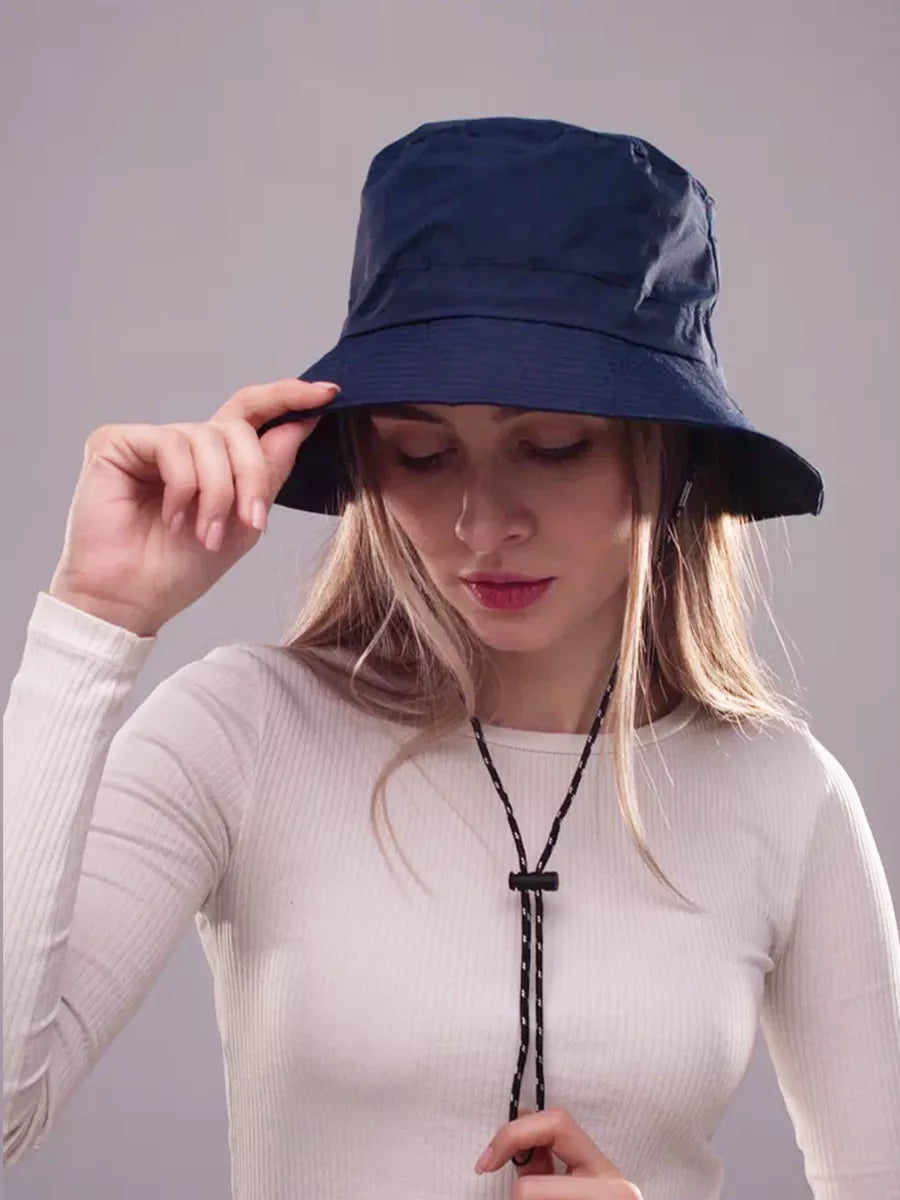 The Foldaway - Packable Wide Brim Sun Hat, Navy (Extended Fit 60-65cm)