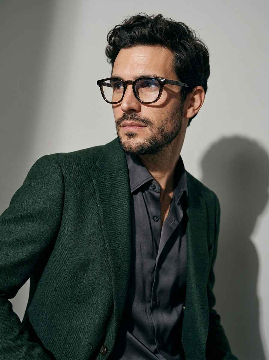 The Archivist  Sienna | Blue Light Optical Frames | TR90 Retro Tea Stripe Square Eyeglasses