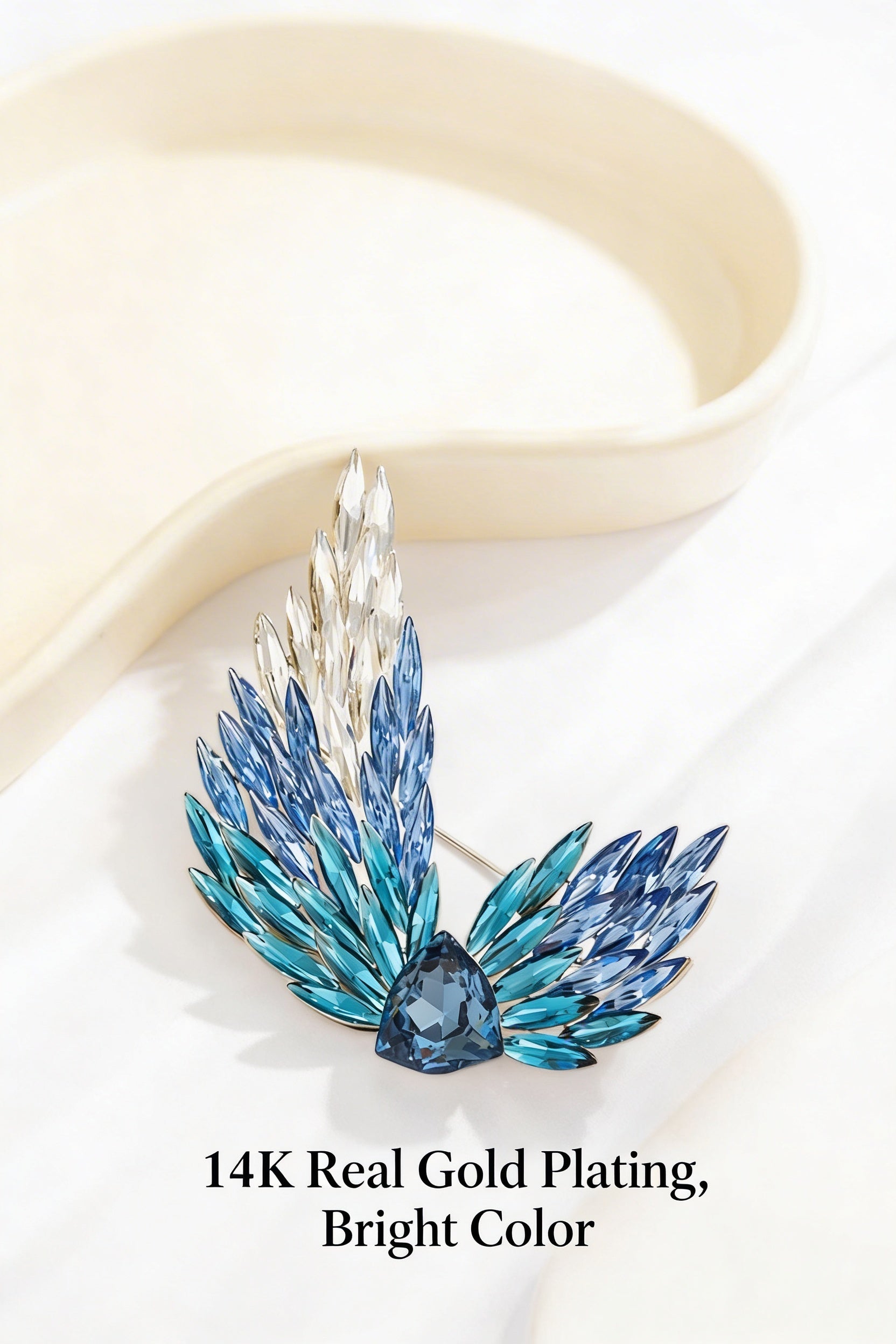 MK-Angel Wings Brooch Copper Gradient Crystal High-End Fashion Pin Luxury Gradient Wings Corsage