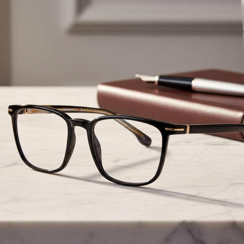 The MK-Aeris | Oval Optical Frames - Apex-Blue Light Defense - Hybrid High-Tensile TR90 & Sculpted Acetate