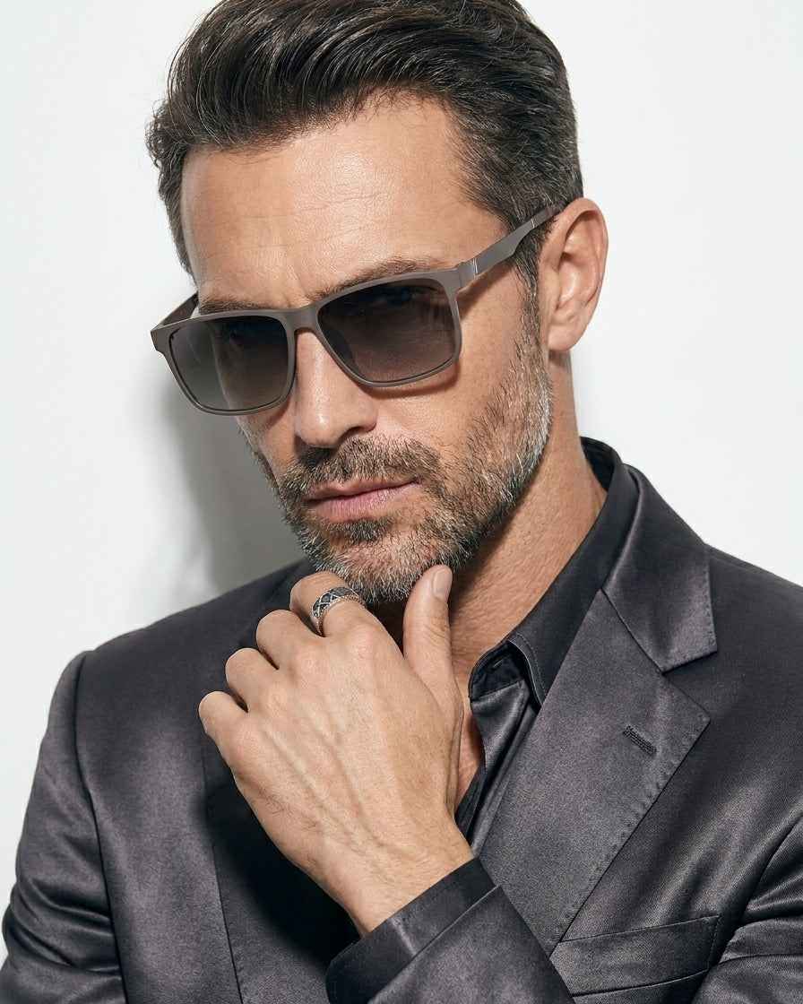 Marie Kiro: The Magnate - Ultra-Light Beta Titanium Polarized Square Sunglasses