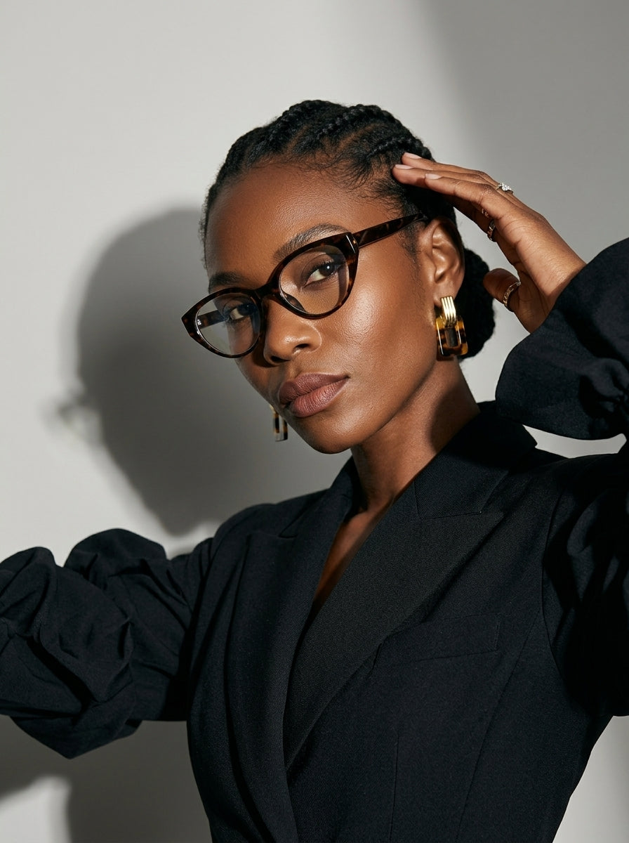 The Alibi | Amber, Blue Light Optical Frames | Cat-Eye Glasses | TR90 Frame