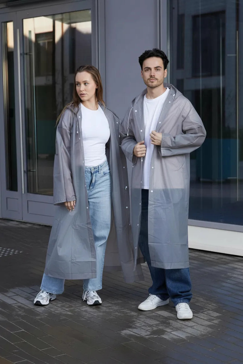 The Backup Plan - EVA Hooded Rain Coat, Gray