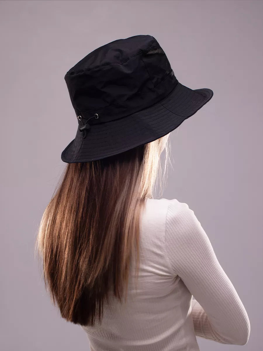 The Foldaway - Packable Wide Brim Waterproof Quick Dry Sun Hat, Black