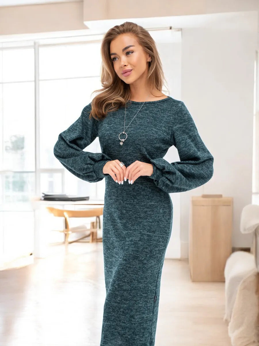 The Lantern  Lantern Sleeve Midi Dress, Green