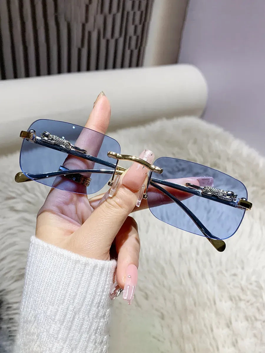 Rimless Panther Detail Sunglasses | UV400 Protection