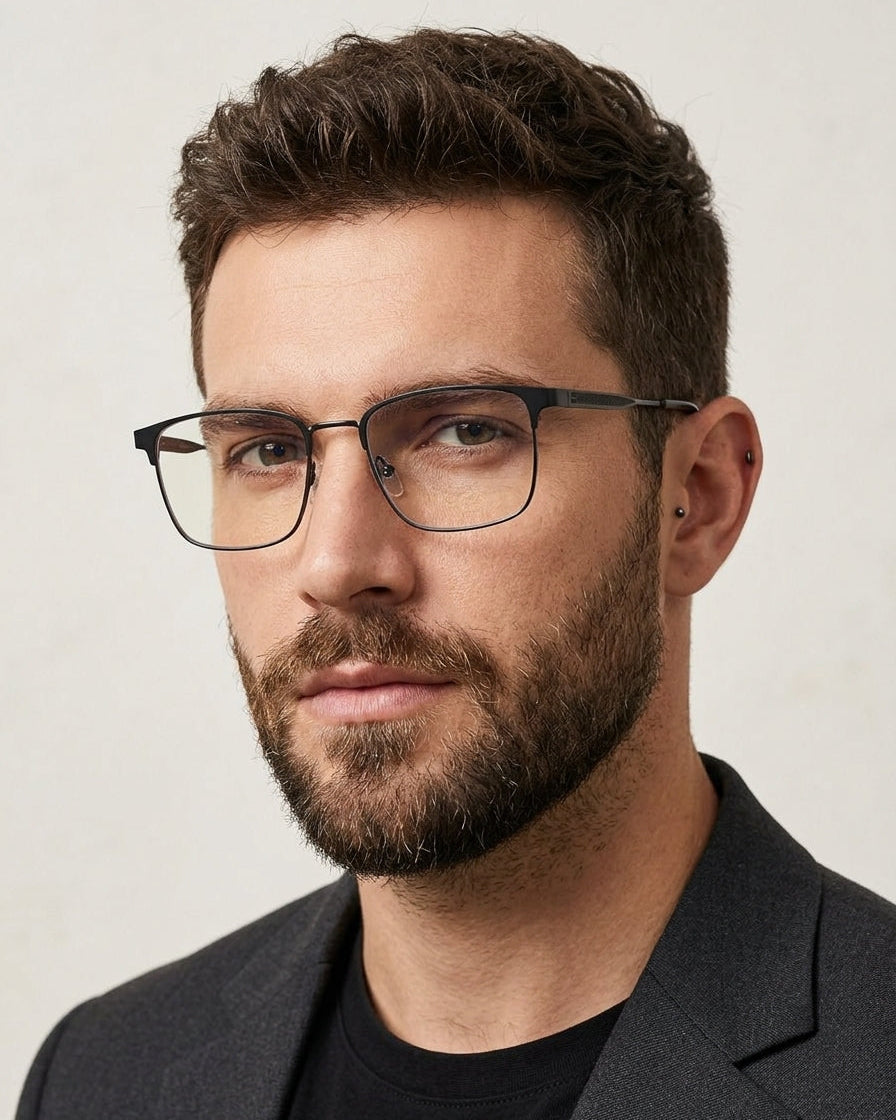 The Attaché - Pure Titanium Square Optical Frame
