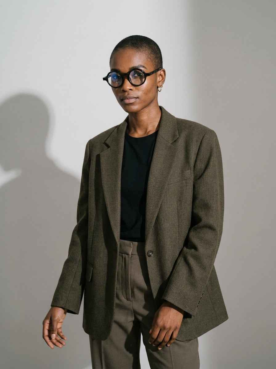 The Index Black | Blue Light Optical Frames | TR90 Round Eyeglasses
