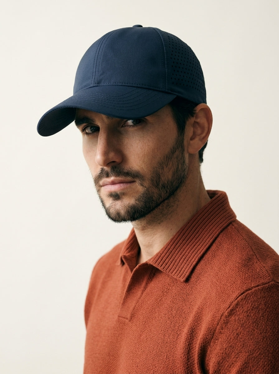 The Traverse - Navy Blue | Water-Repellent Mesh Quick-Dry Baseball Cap