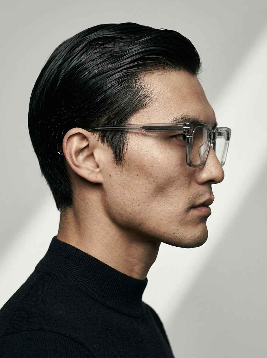 The Facade | Transparent Gray, Blue Light Optical Frames | Square Glasses | TR90 Frame