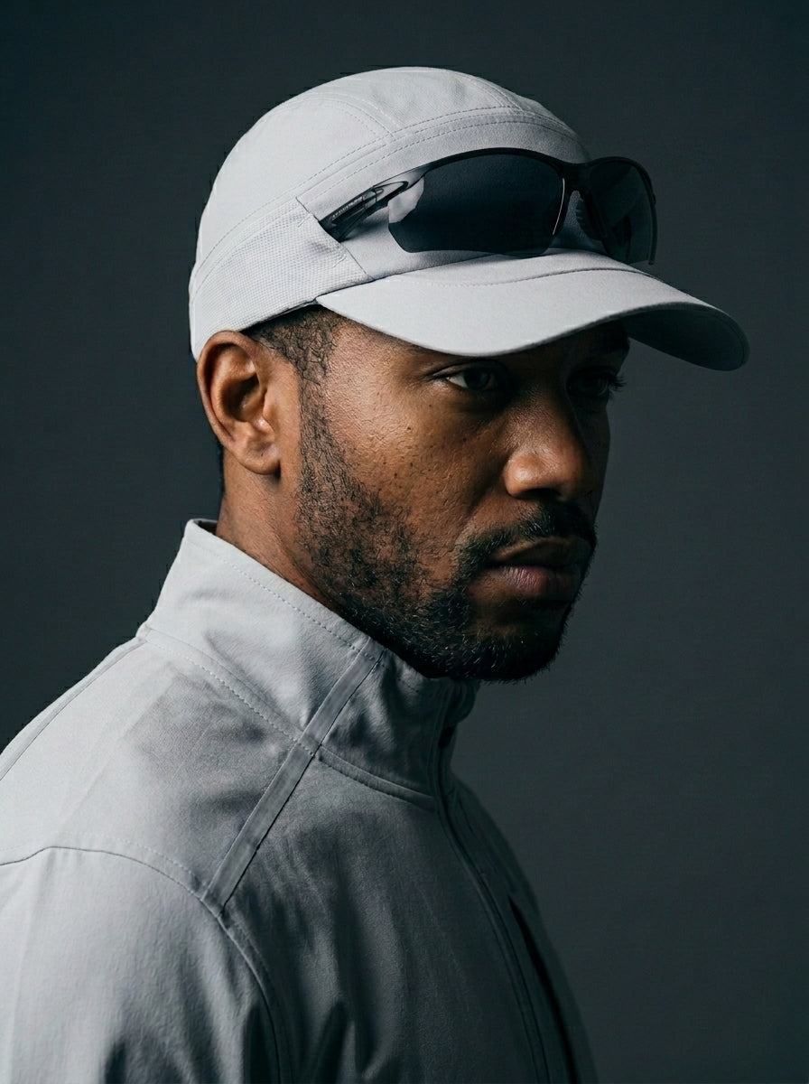 The Relay - Gray | UPF50+ Quick-Dry Running Cap with Sunglasses Slots