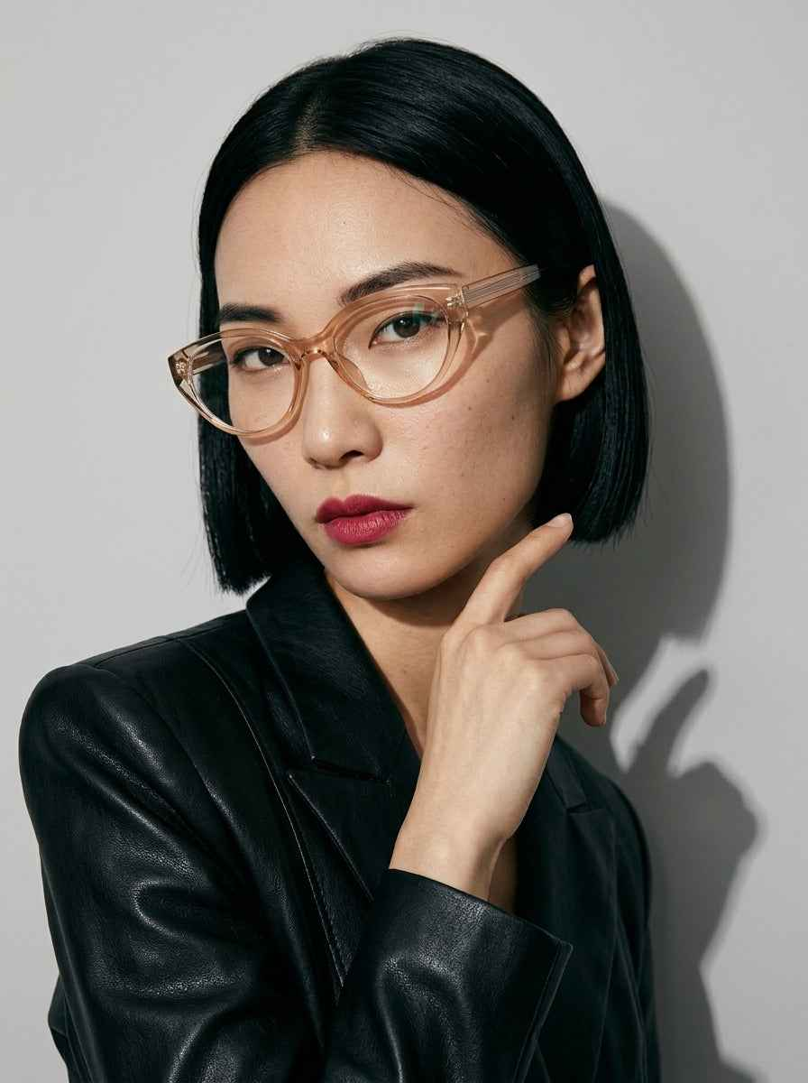 The Alibi | Champagne, Blue Light Optical Frames | Cat-Eye Glasses | TR90 Frame