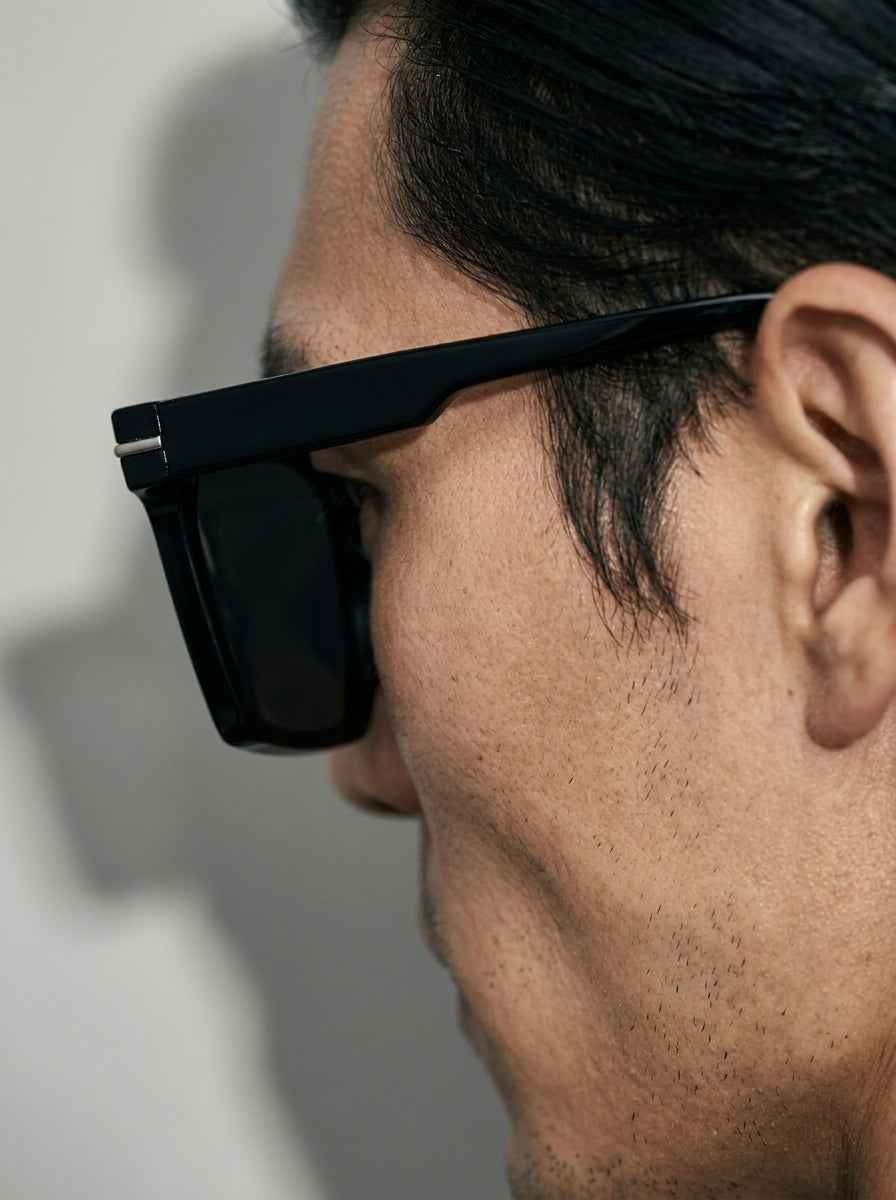 The Facade | Polarized Black | Square Sunglasses | UV400 TAC Polarized Gray Lenses