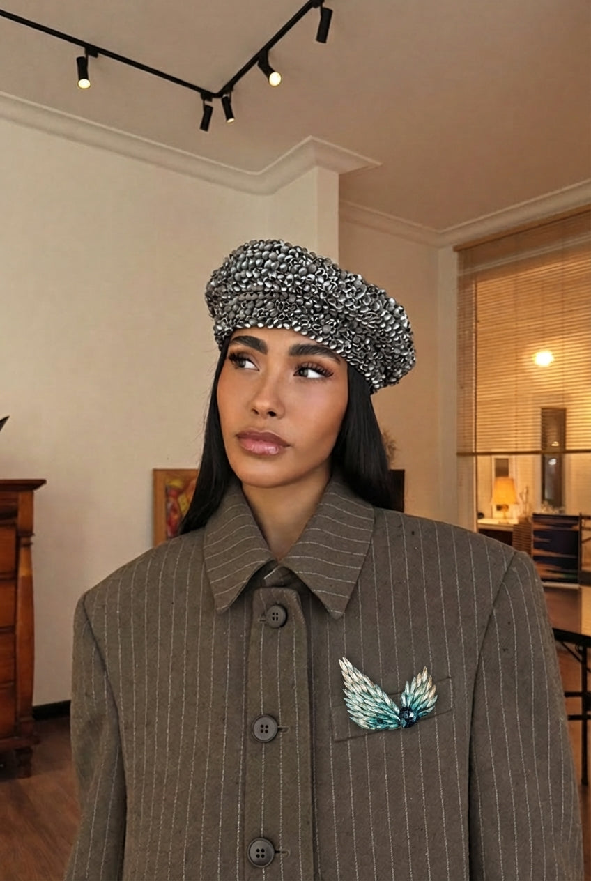 MK-Angel Wings Brooch Copper Gradient Crystal High-End Fashion Pin Luxury Gradient Wings Corsage