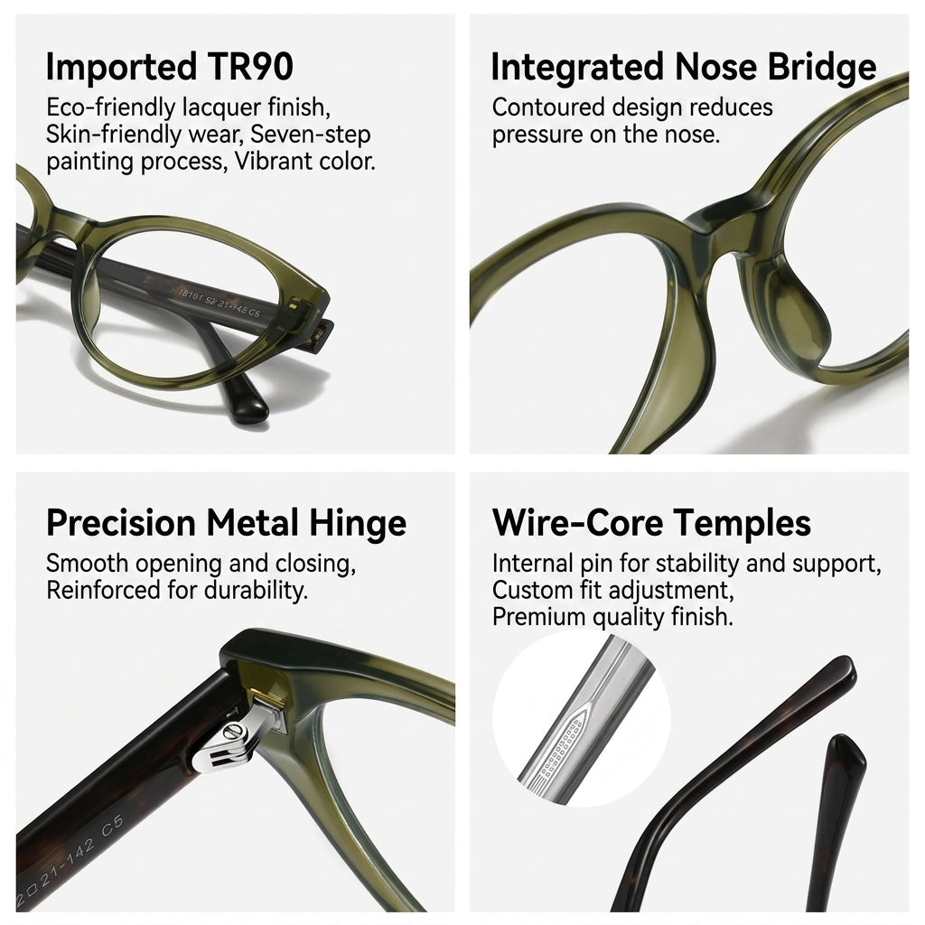 The Alibi | Amber, Blue Light Optical Frames | Cat-Eye Glasses | TR90 Frame