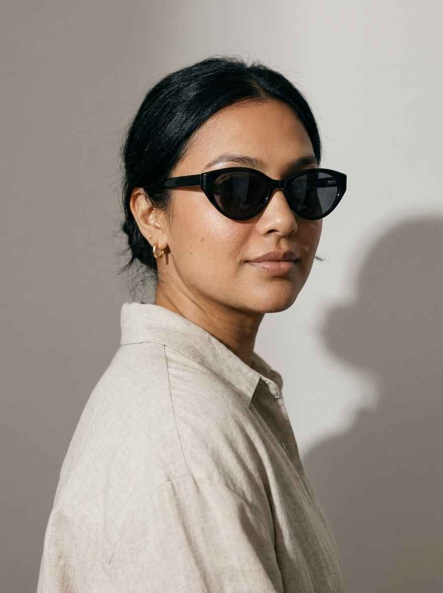 The Alibi | Polarized Black | Cat-Eye Sunglasses | UV400 TAC Polarized Lenses