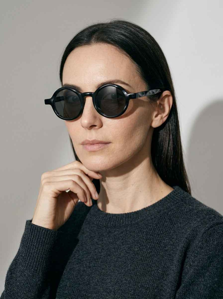 The Index Polarized Black | Round Sunglasses | UV400 TAC Polarized Lenses
