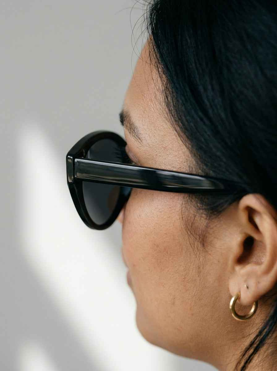 The Alibi | Polarized Black | Cat-Eye Sunglasses | UV400 TAC Polarized Lenses