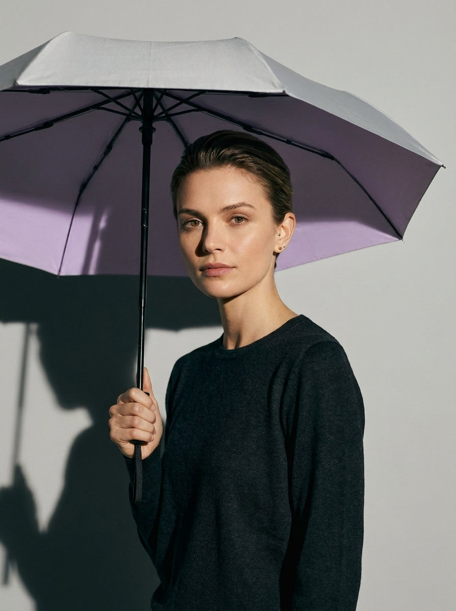 The Canopy - Iris Purple | Automatic Titanium Silver UV Umbrella UPF50+ Compact Tri-Fold