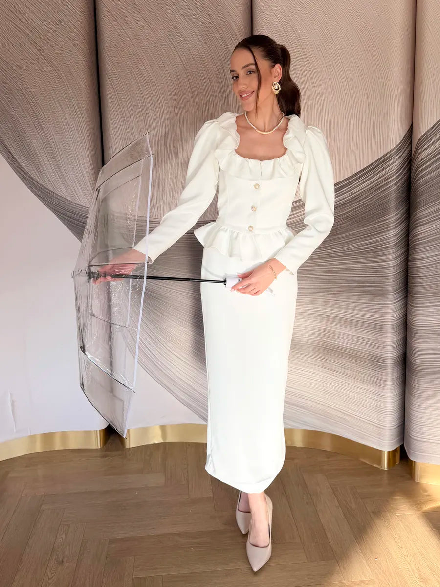 The Plot Device  - Transparent Automatic Umbrella, White