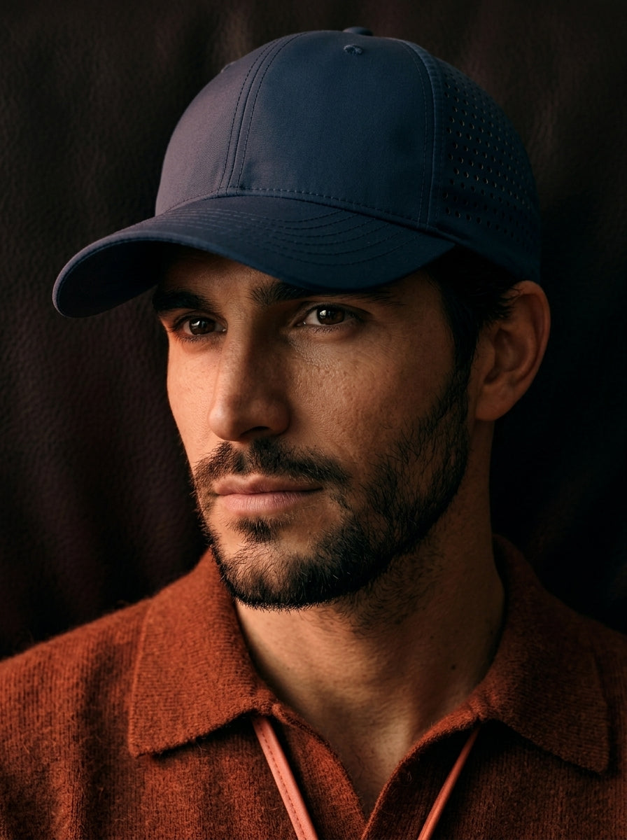 The Traverse - Navy Blue | Water-Repellent Mesh Quick-Dry Baseball Cap