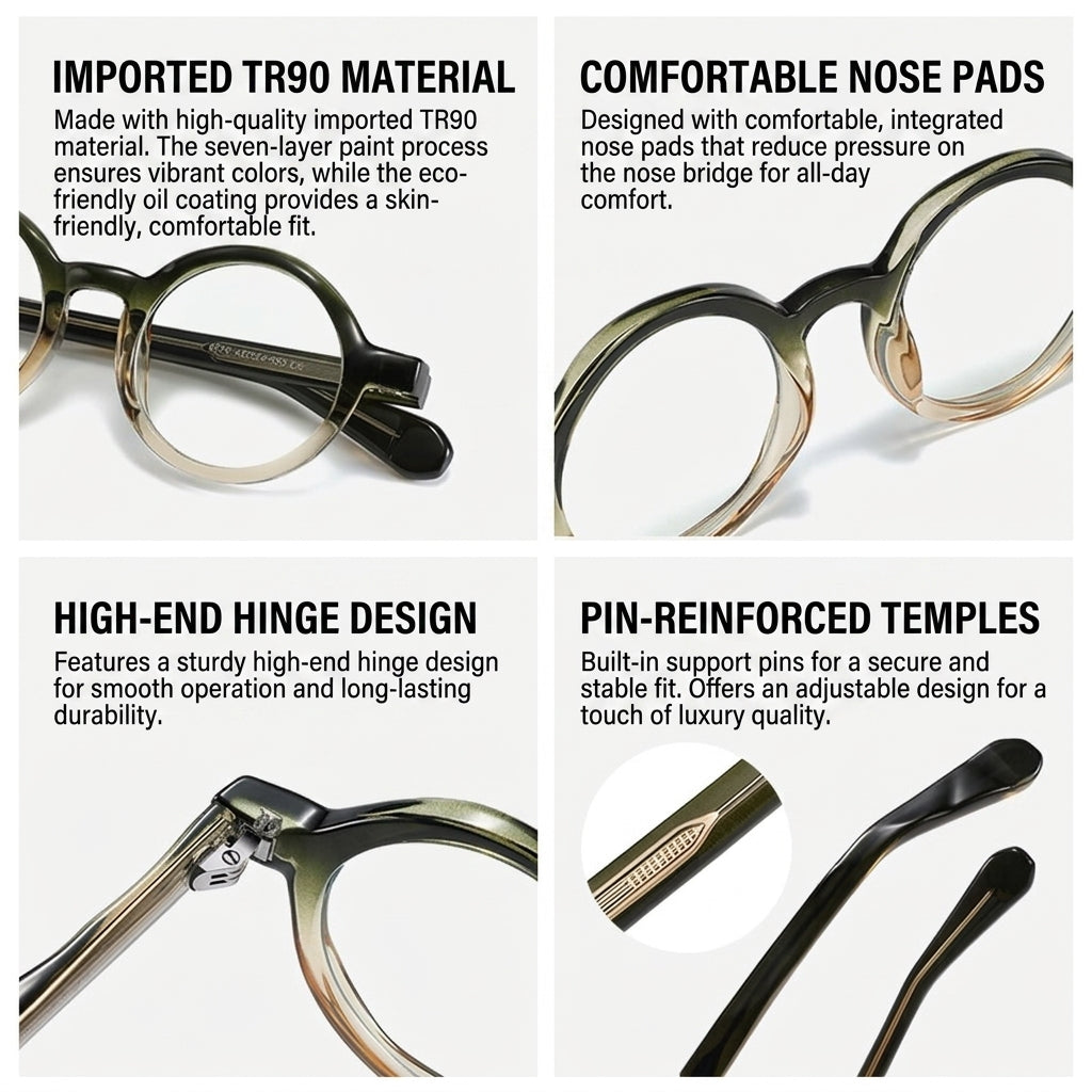The Index Verde | Blue Light Optical Frames | TR90 Round Green Gradient Eyeglasses
