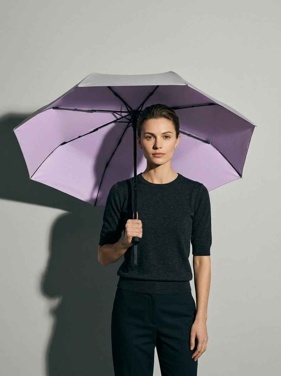 The Canopy - Iris Purple | Automatic Titanium Silver UV Umbrella UPF50+ Compact Tri-Fold